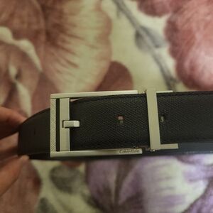 Calvin Klein Black Belt with Silver Buckle